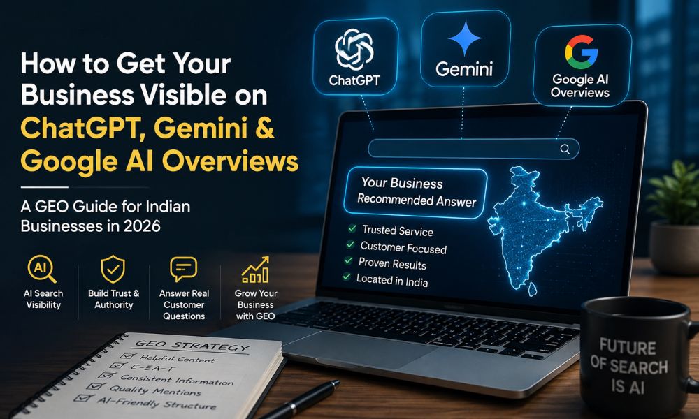How to Get Your Business Visible on ChatGPT, Gemini & Google AI Overviews: A GEO Guide for Indian Businesses in 2026